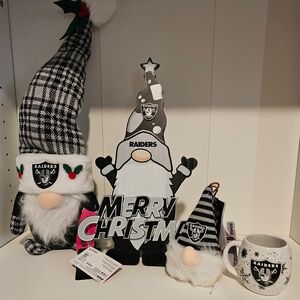 NEW Raiders Set by Lee Festive Gnome Decor Set - Black and White